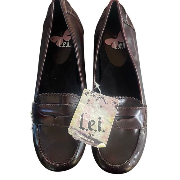 NWT L.e.i. Girl size 3 Childrens casual penny loafer brown - Picture 1 of 7